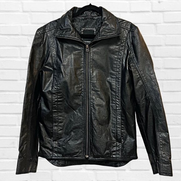 7 Diamonds Men's Genuine Leather Jacket Full Zip Bomber Buffalo Heavy Coat Black - Picture 3 of 11